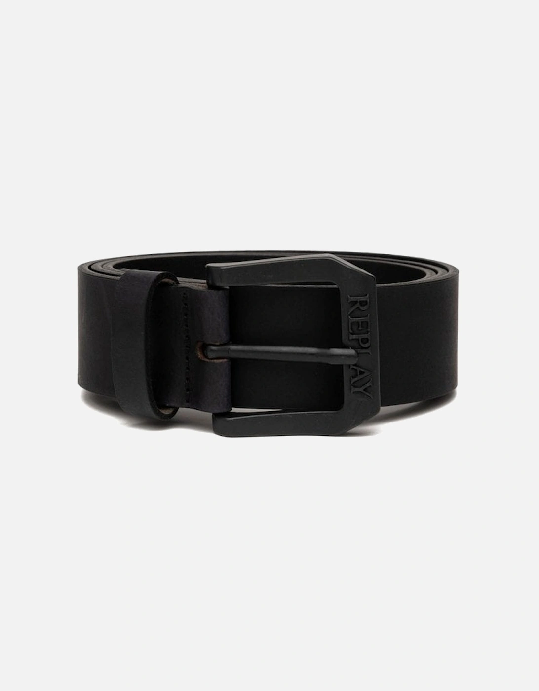 Mens Leather Belt Black 098, 3 of 2