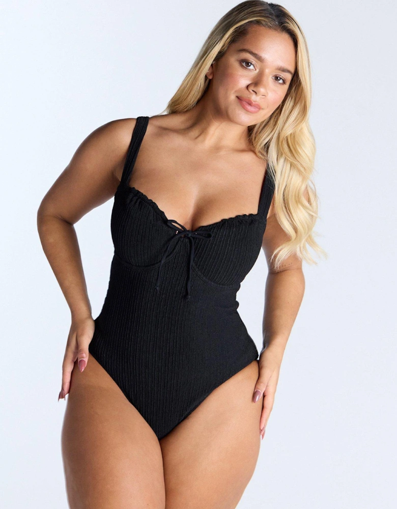 Amalfi Texture Swimsuit - Black