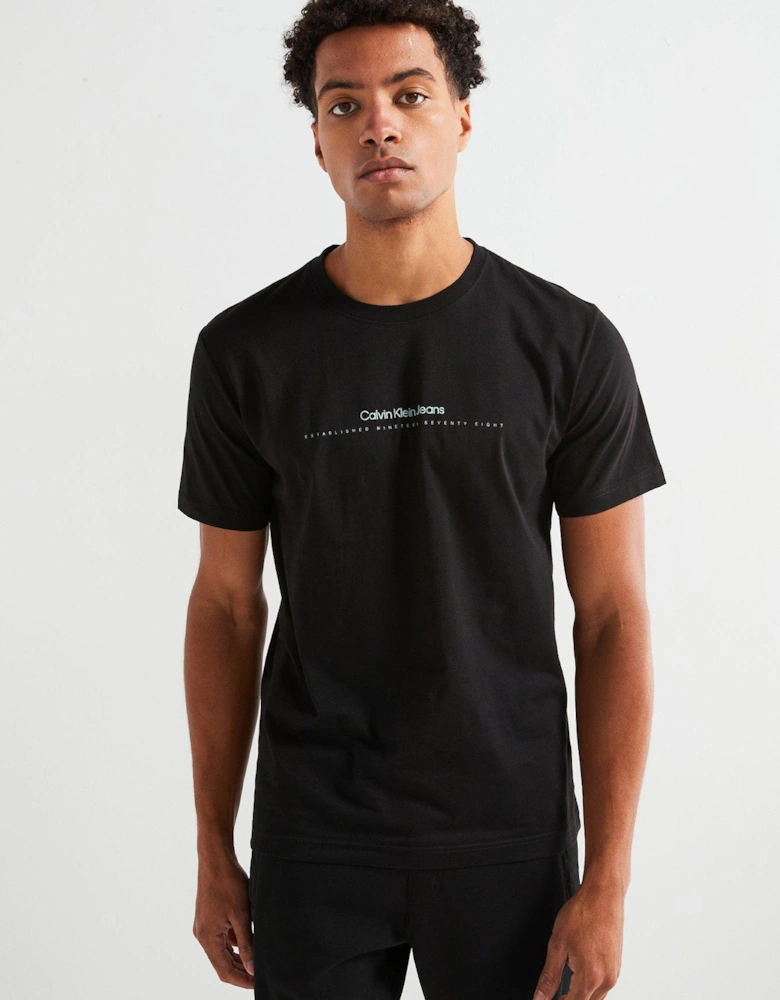 Linear Minimal Logo T-Shirt - Black