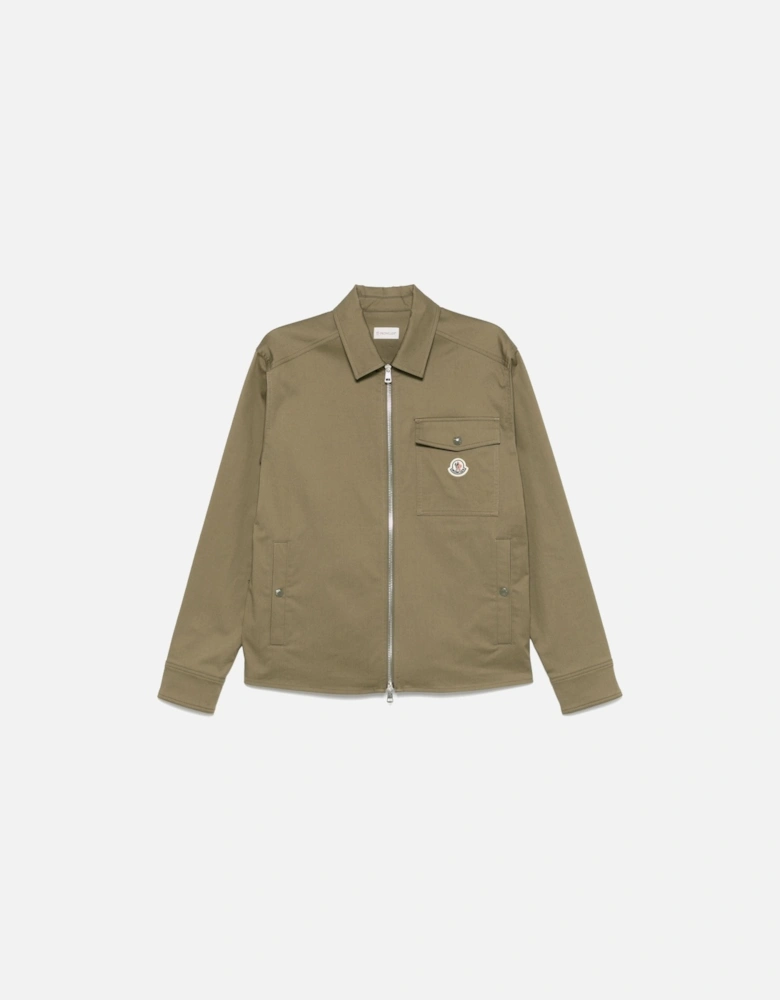 Archive Logo Zip Overshirt Khaki