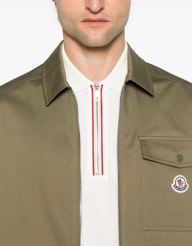 Archive Logo Zip Overshirt Khaki