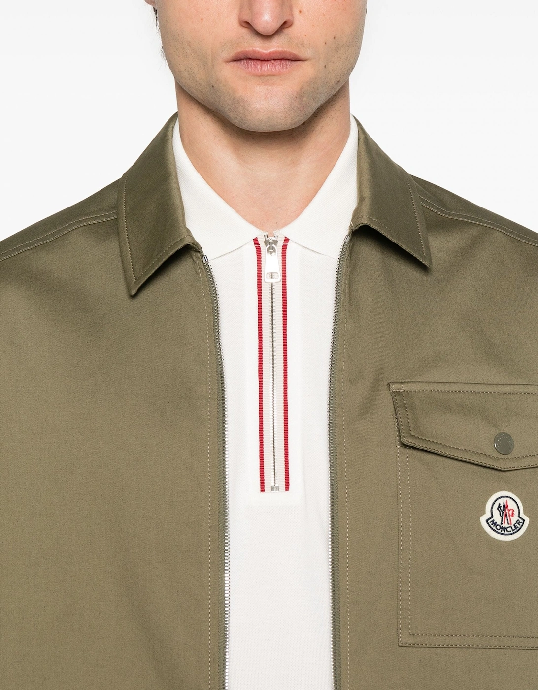 Archive Logo Zip Overshirt Khaki