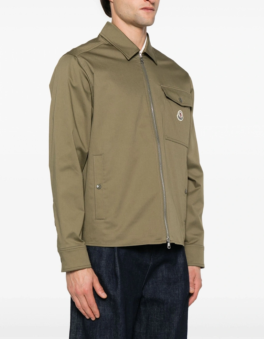 Archive Logo Zip Overshirt Khaki