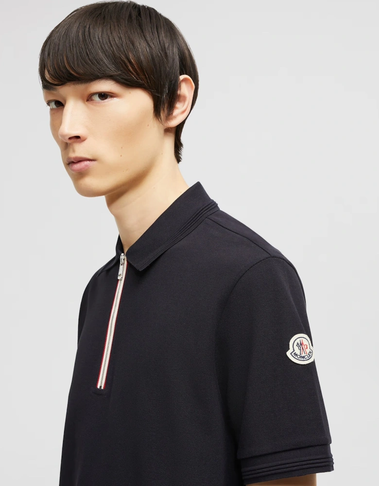 Stripe Placket Polo Navy