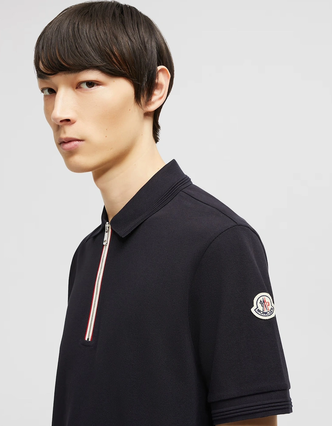 Stripe Placket Polo Navy