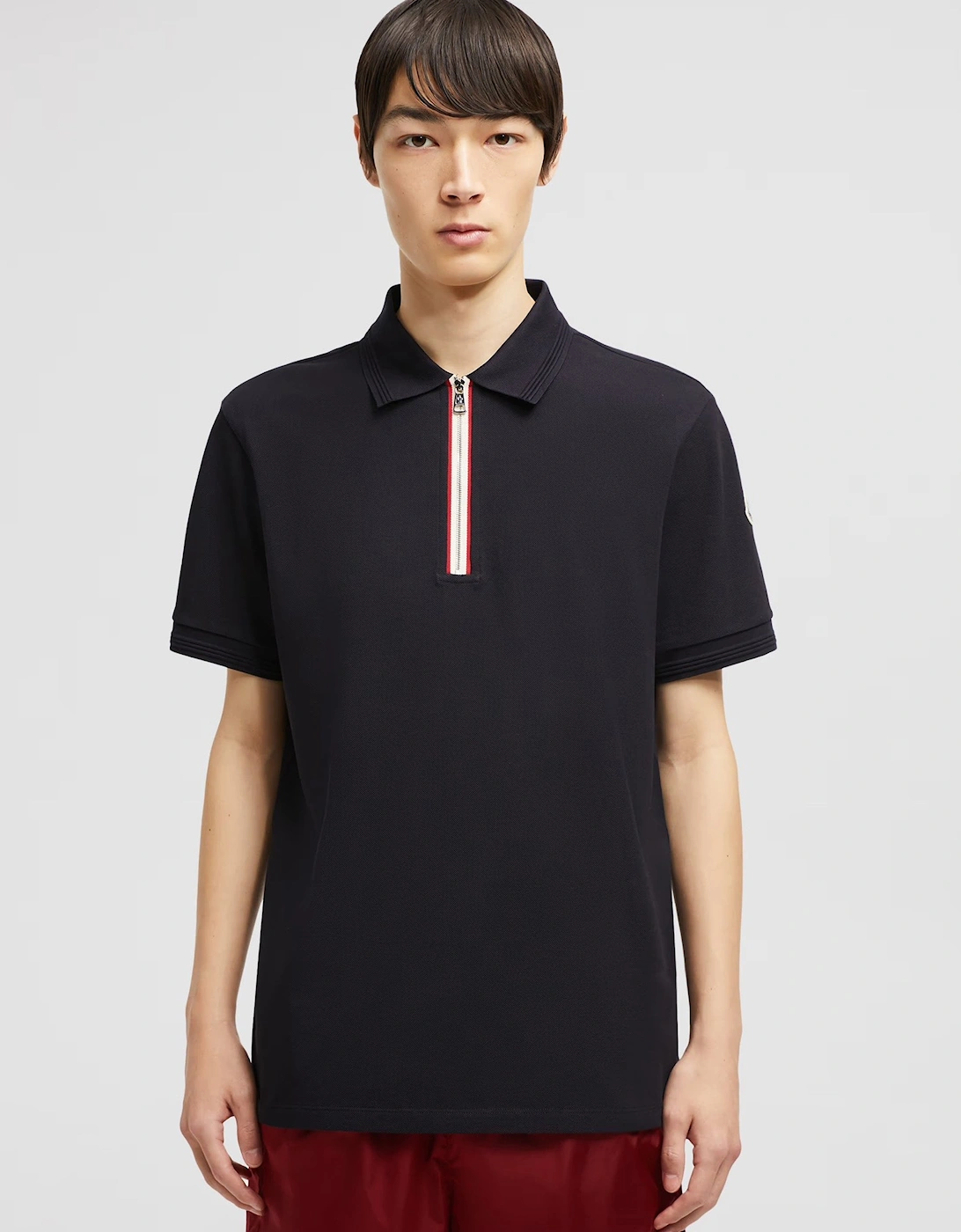 Stripe Placket Polo Navy