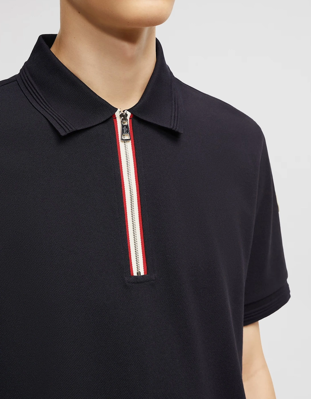 Stripe Placket Polo Navy