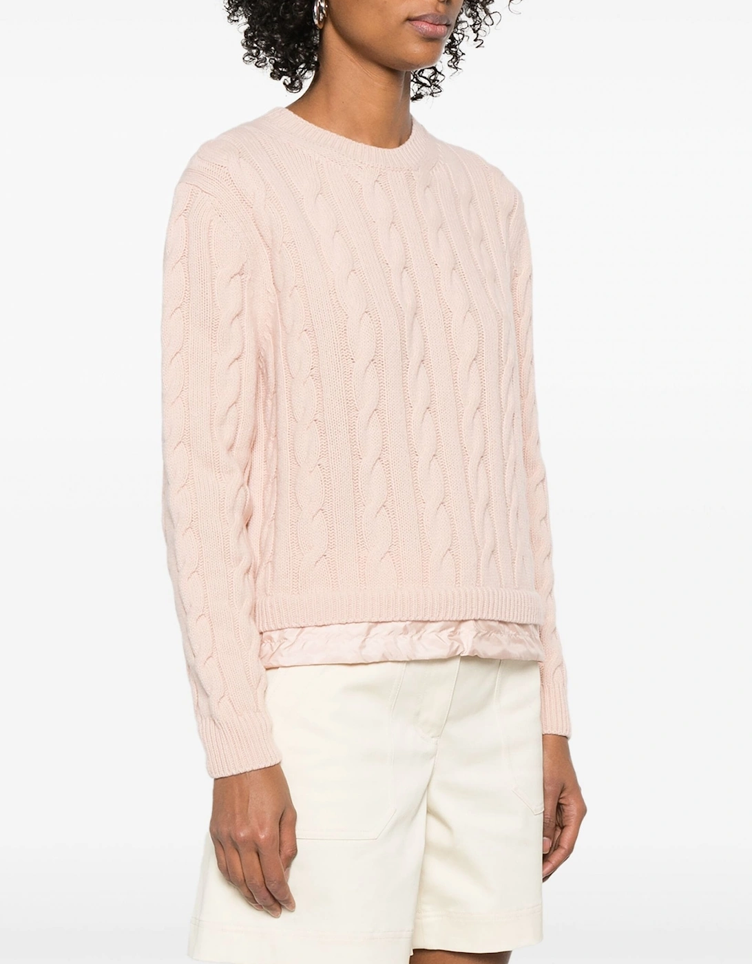 Womens Cable Knit Sweater Pink