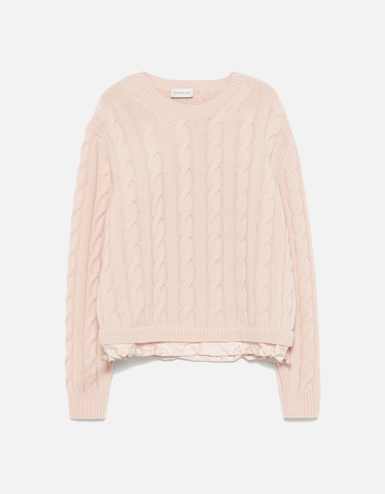 Womens Cable Knit Sweater Pink