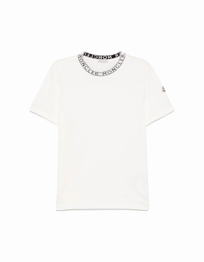 Cotton Neck Branding T-Shirt White