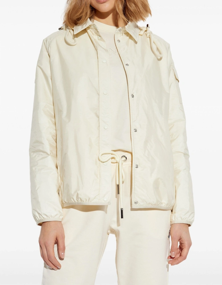 Womens Hooded Overshirt Cream