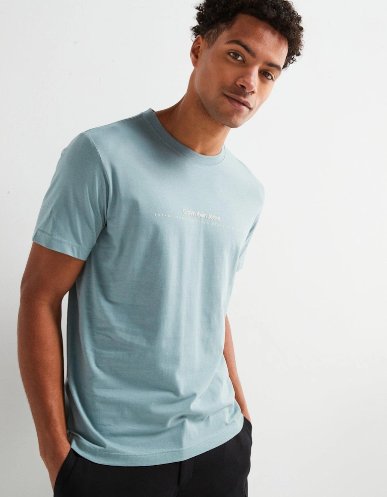 Linear Minimal Logo T-Shirt - Light Blue