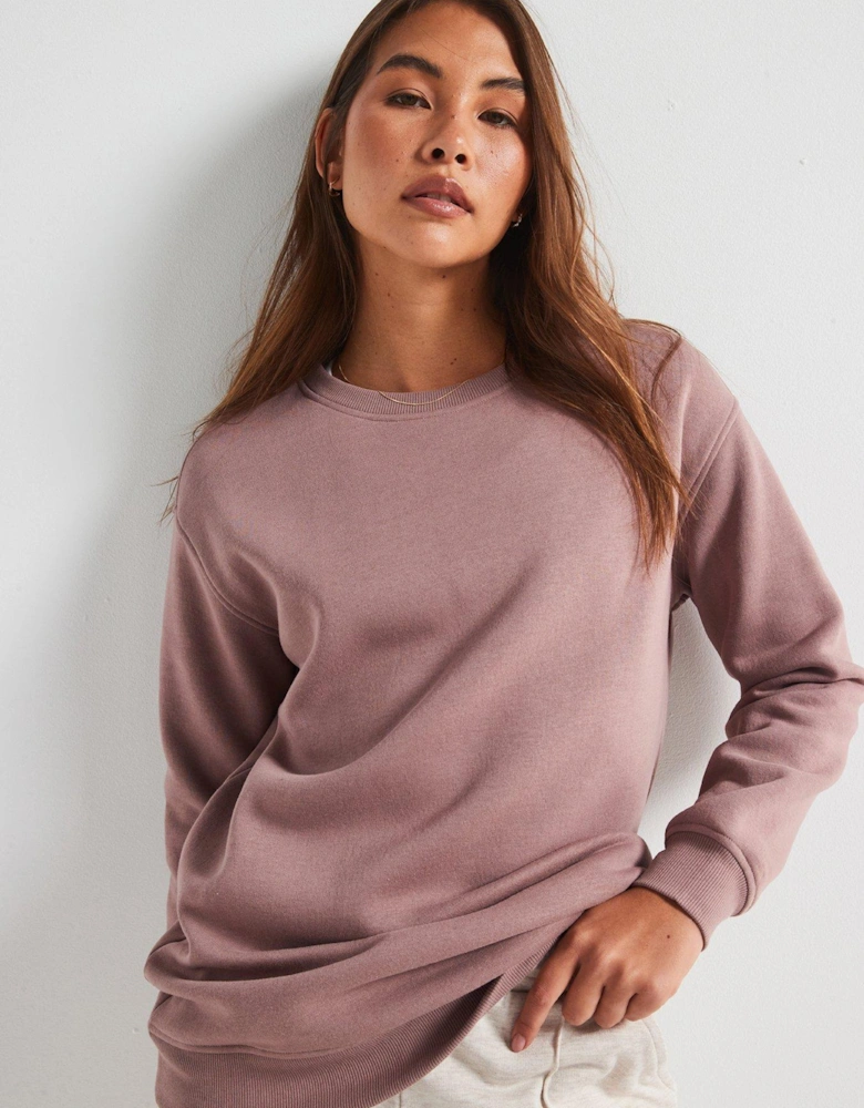 The Essential Longline Sweat - Taupe