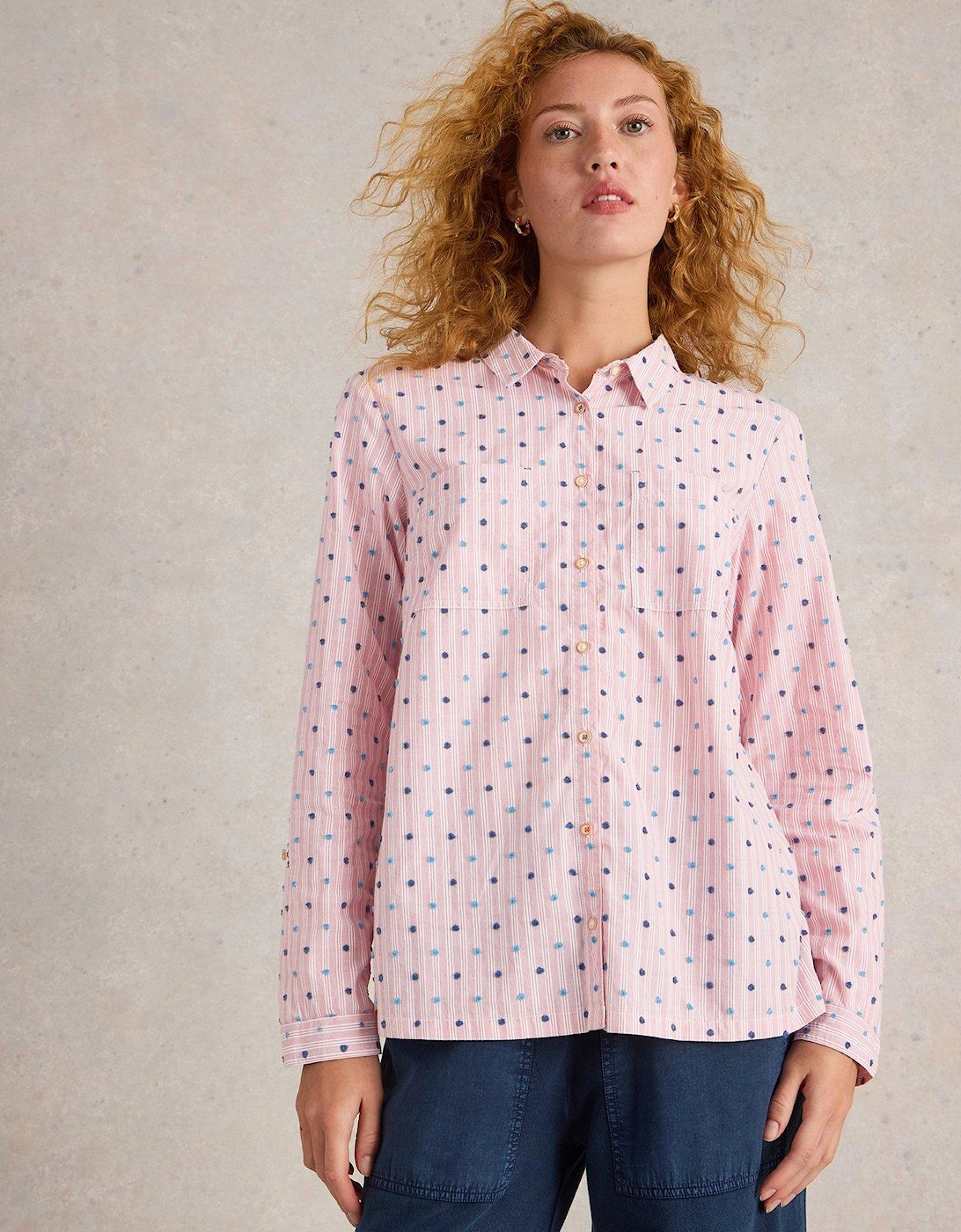 Sophie Cotton Shirt - Pink, 2 of 1