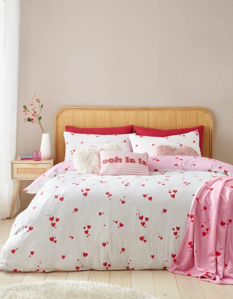 Seersucker Heart Duvet Cover Set