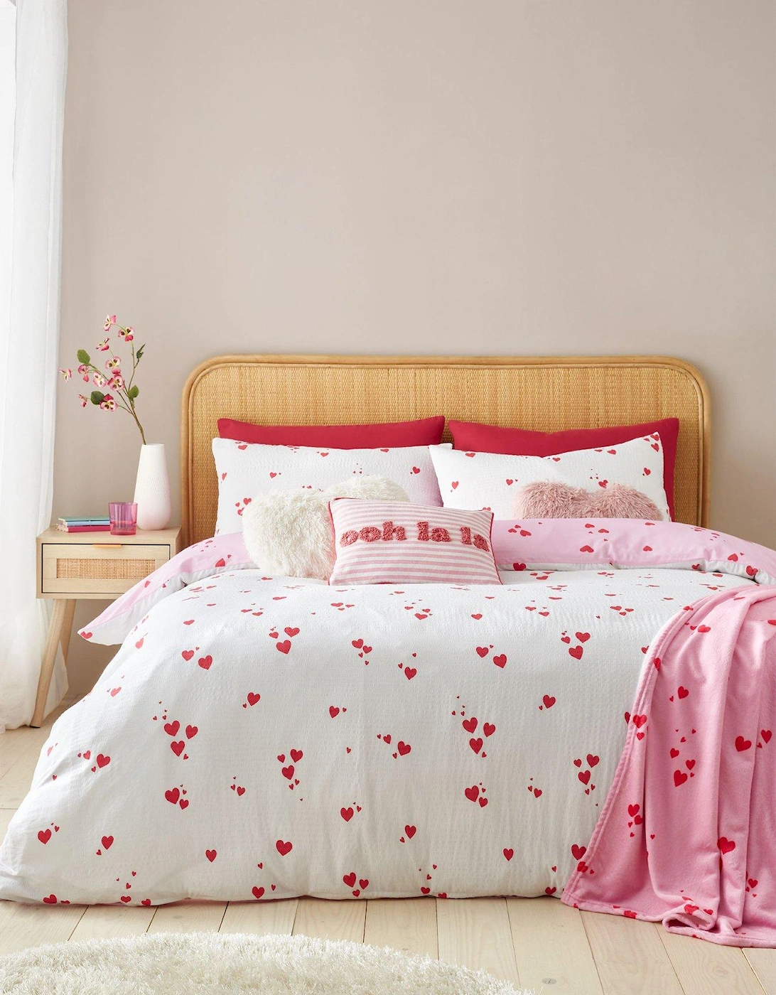 Seersucker Heart Duvet Cover Set, 2 of 1