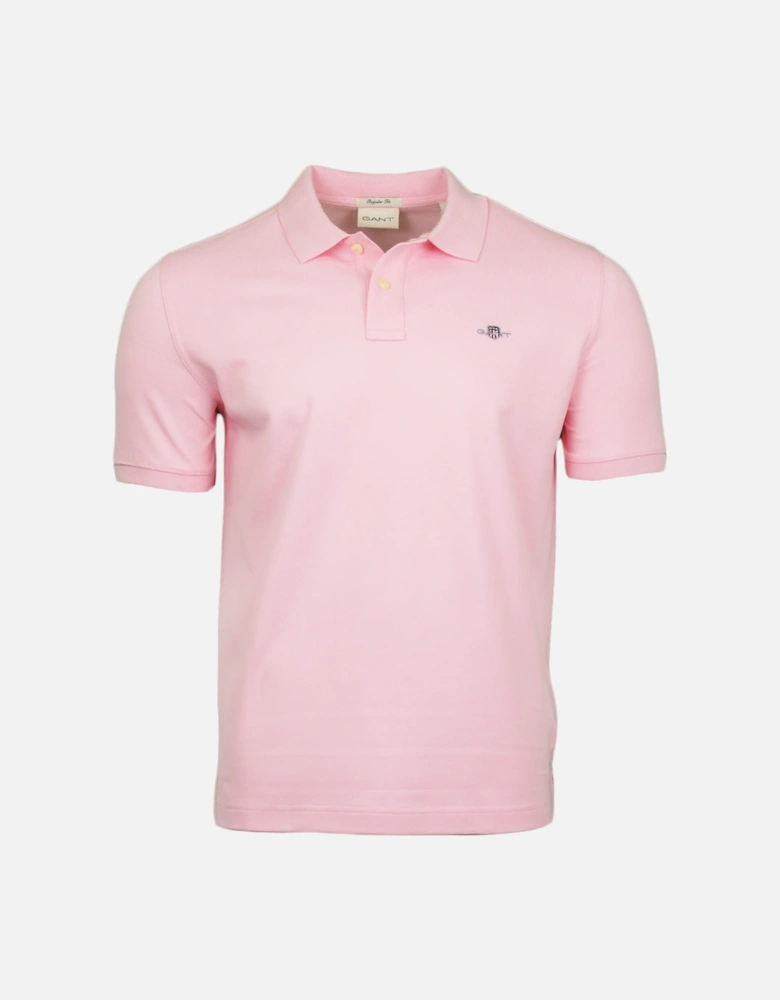 Regular Shield Pique Polo Shirt, California Pink