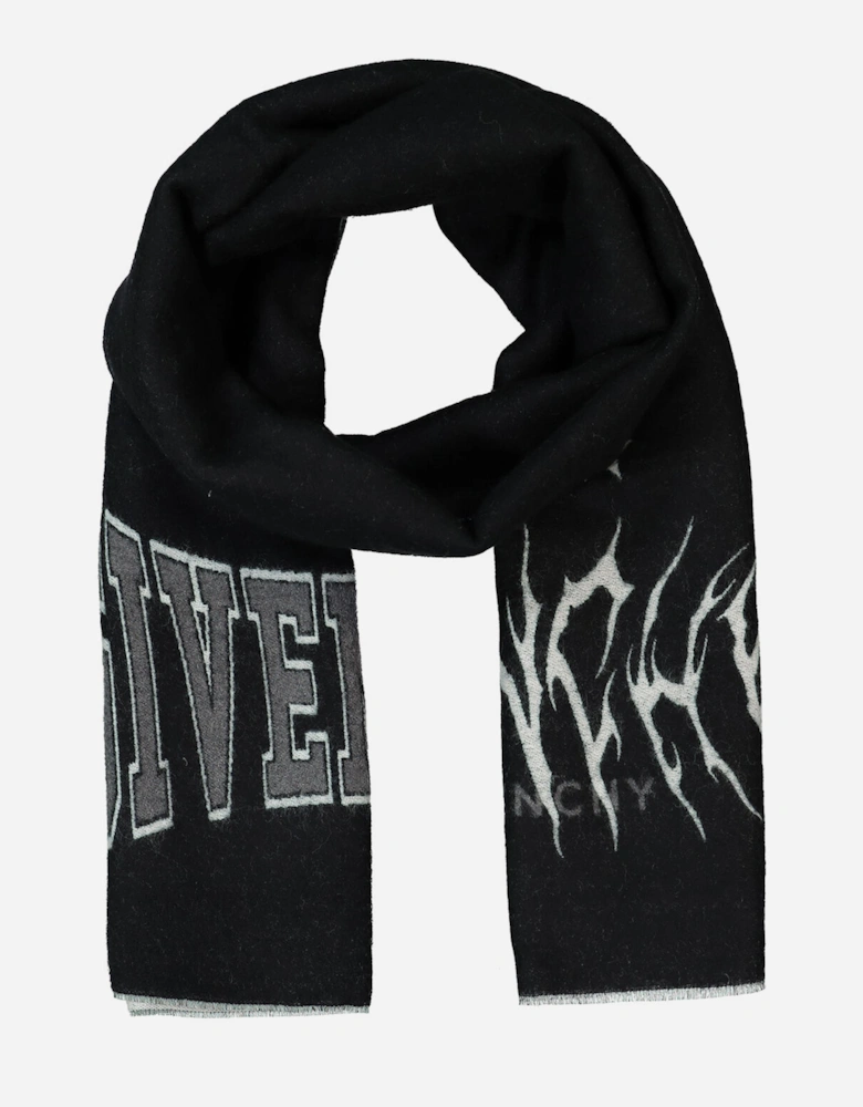 DOUBLE LOGO SCARF BLACK