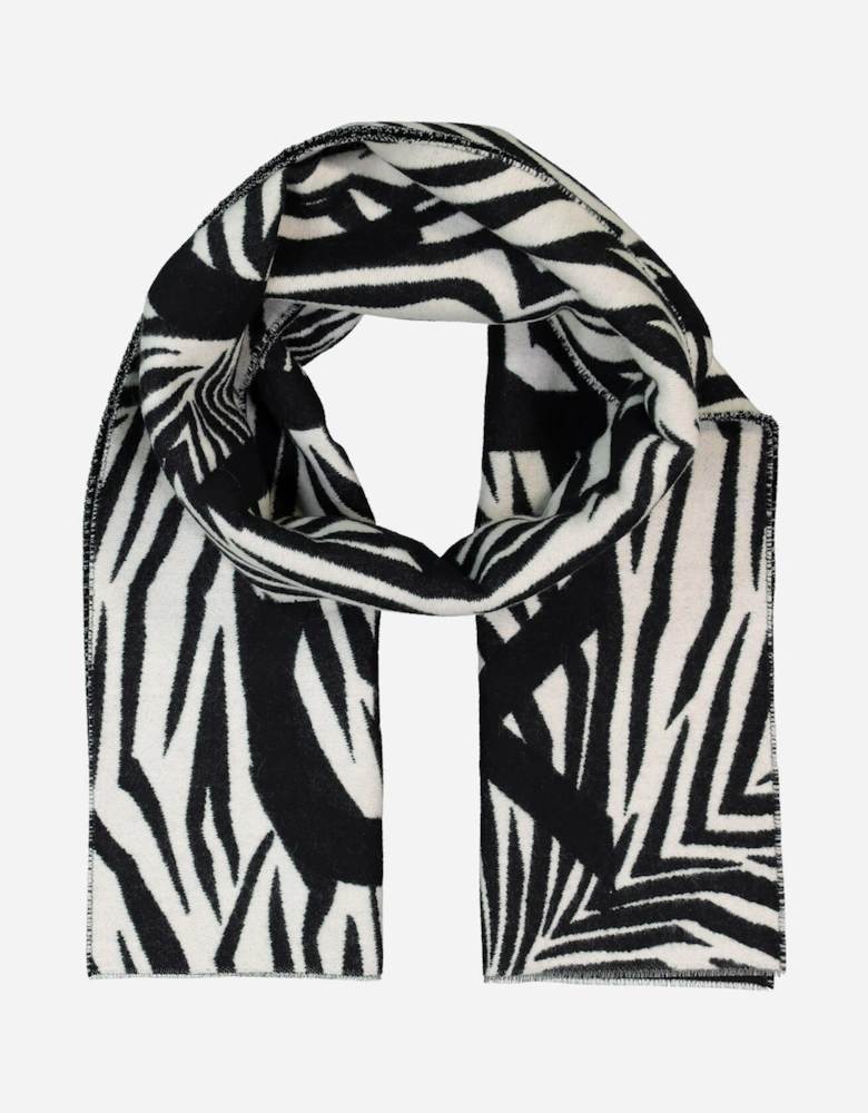 SCARF ZEBRA PATTERN BLACK WHITE