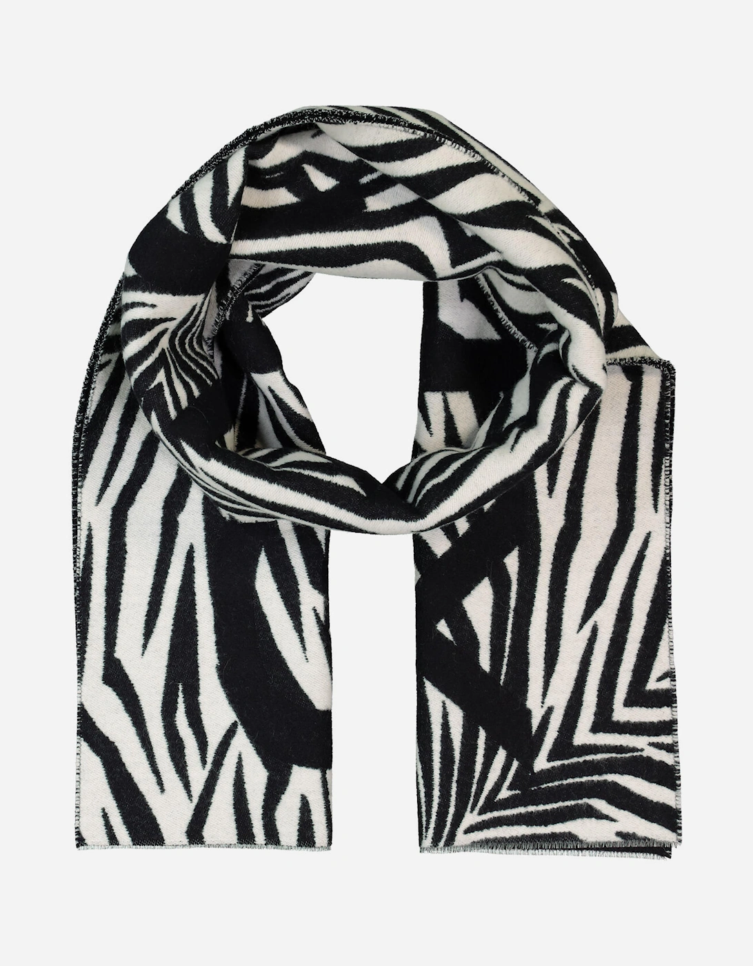 SCARF ZEBRA PATTERN BLACK WHITE, 3 of 2