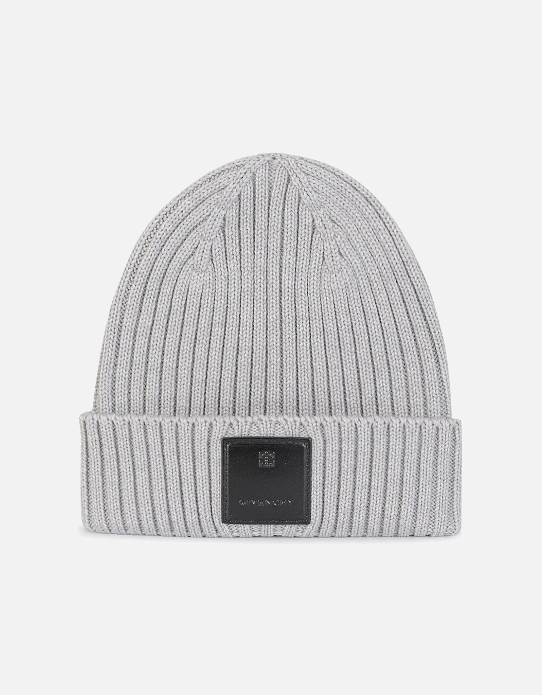 PATCH LOGO RIBBED BEANIE GREY, 3 of 2