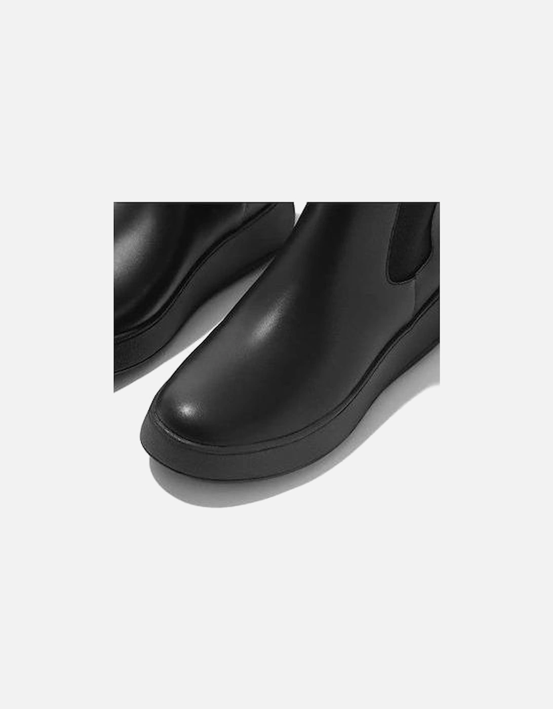 F-Mode Flatform Chelsea Boots in black leather FH4-090