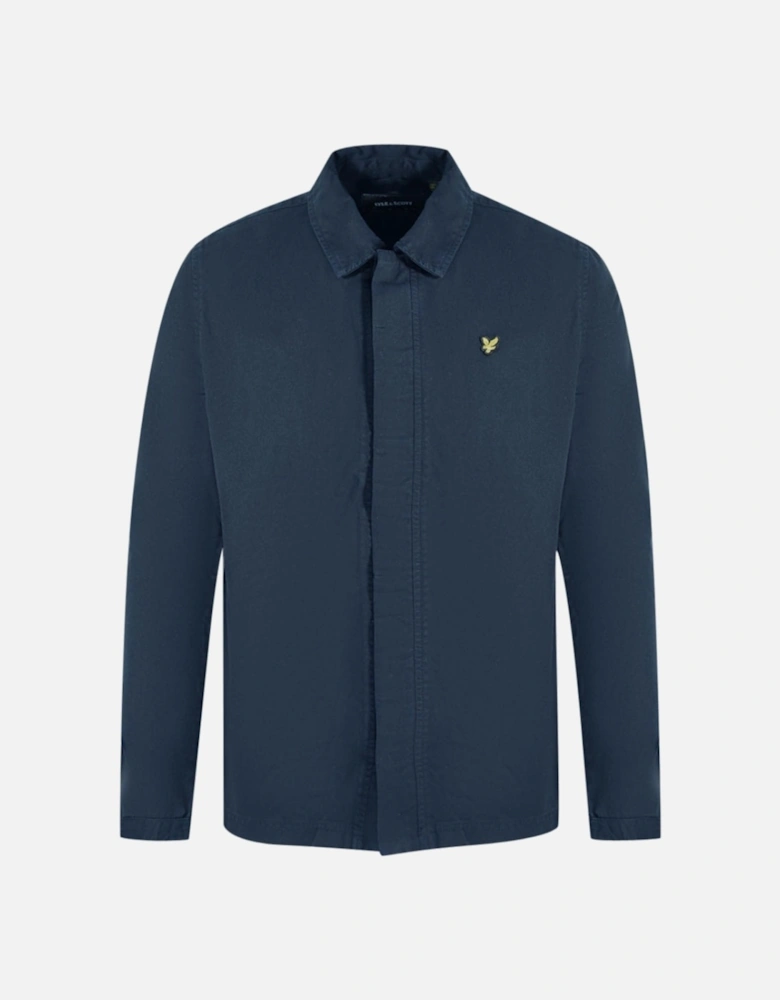 Lyle & Scott Washed Drill Overshirt Navy Blue Jacket