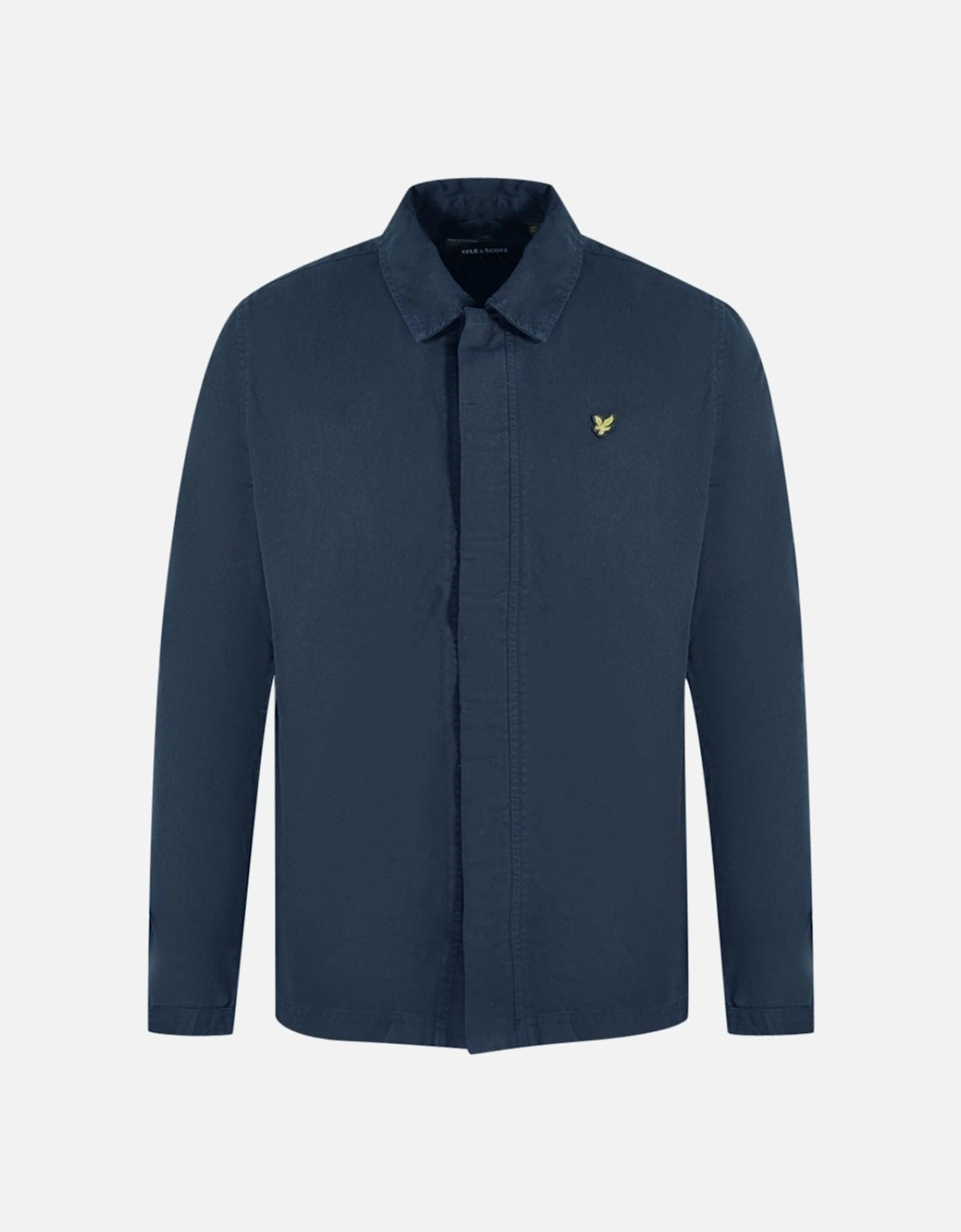 Men's Lyle & Scott Washed Drill Overshirt Navy Blue Jacket - Size: 38/Regular