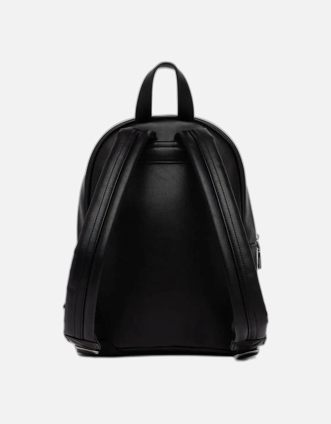 Black Plain Rucksack with Zip Pockets for Women Bags