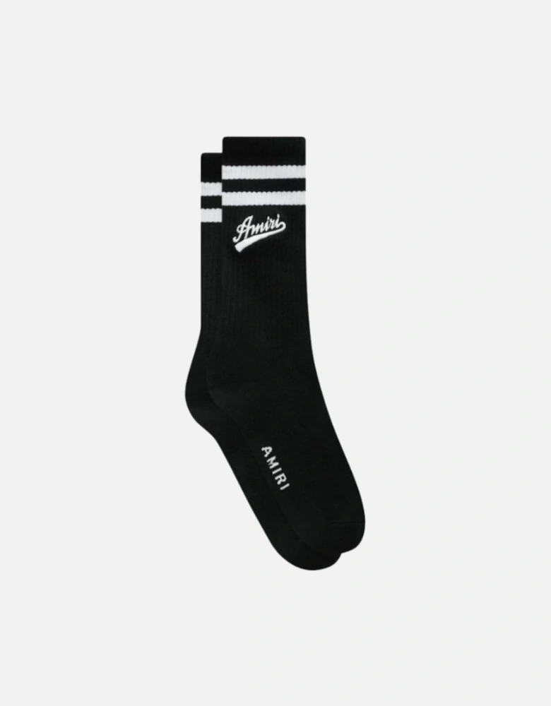 VARSITY SCRIPT SOCKS BLACK