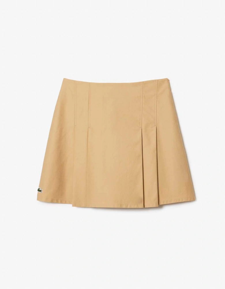 Short Pleated Cotton Skirt