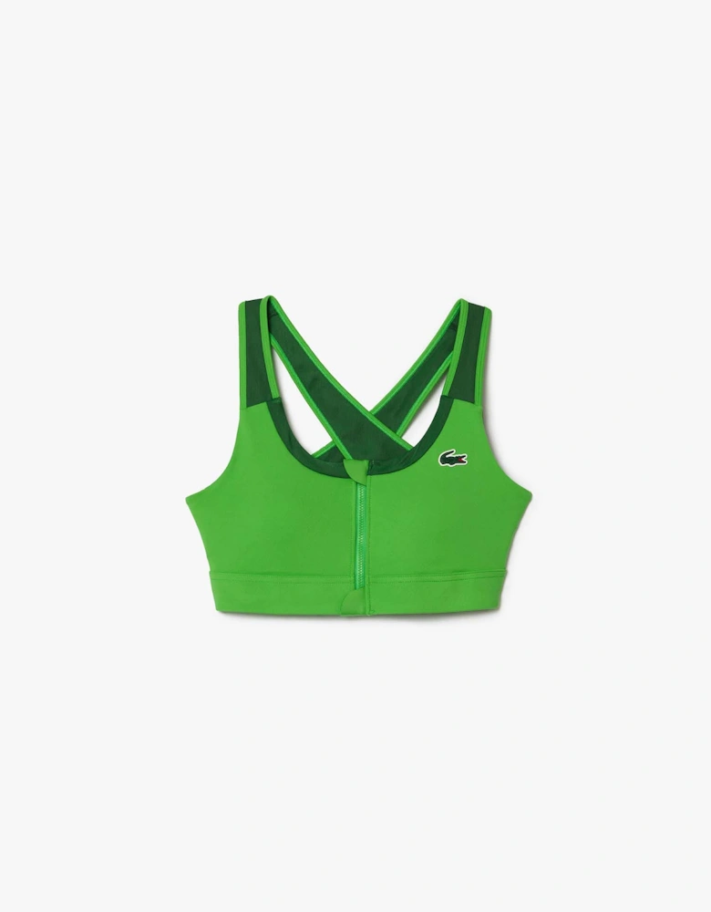 Sport Zipped Colour Block Stretch Bralette