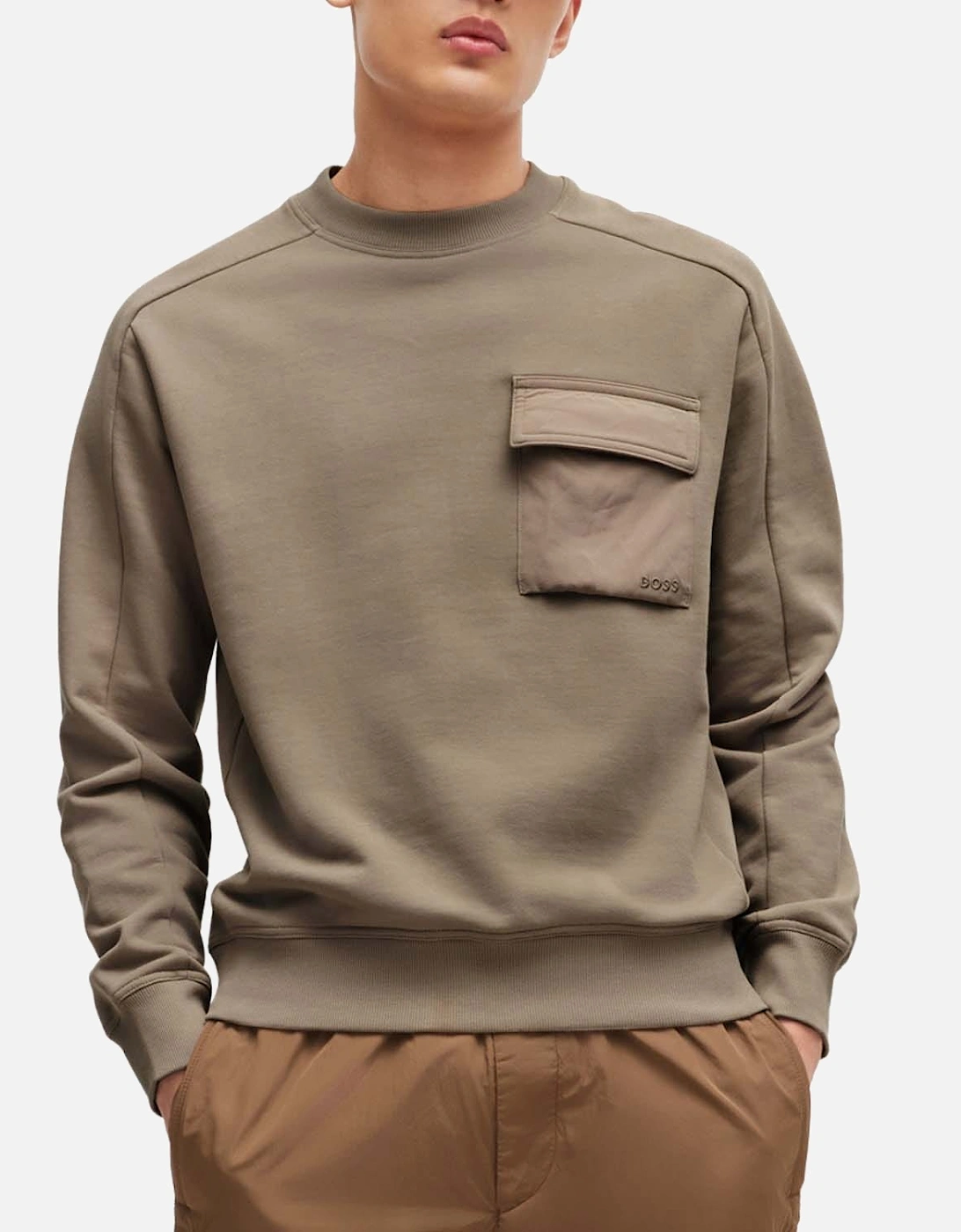 Logo Embroidered Pocket Sweatshirt