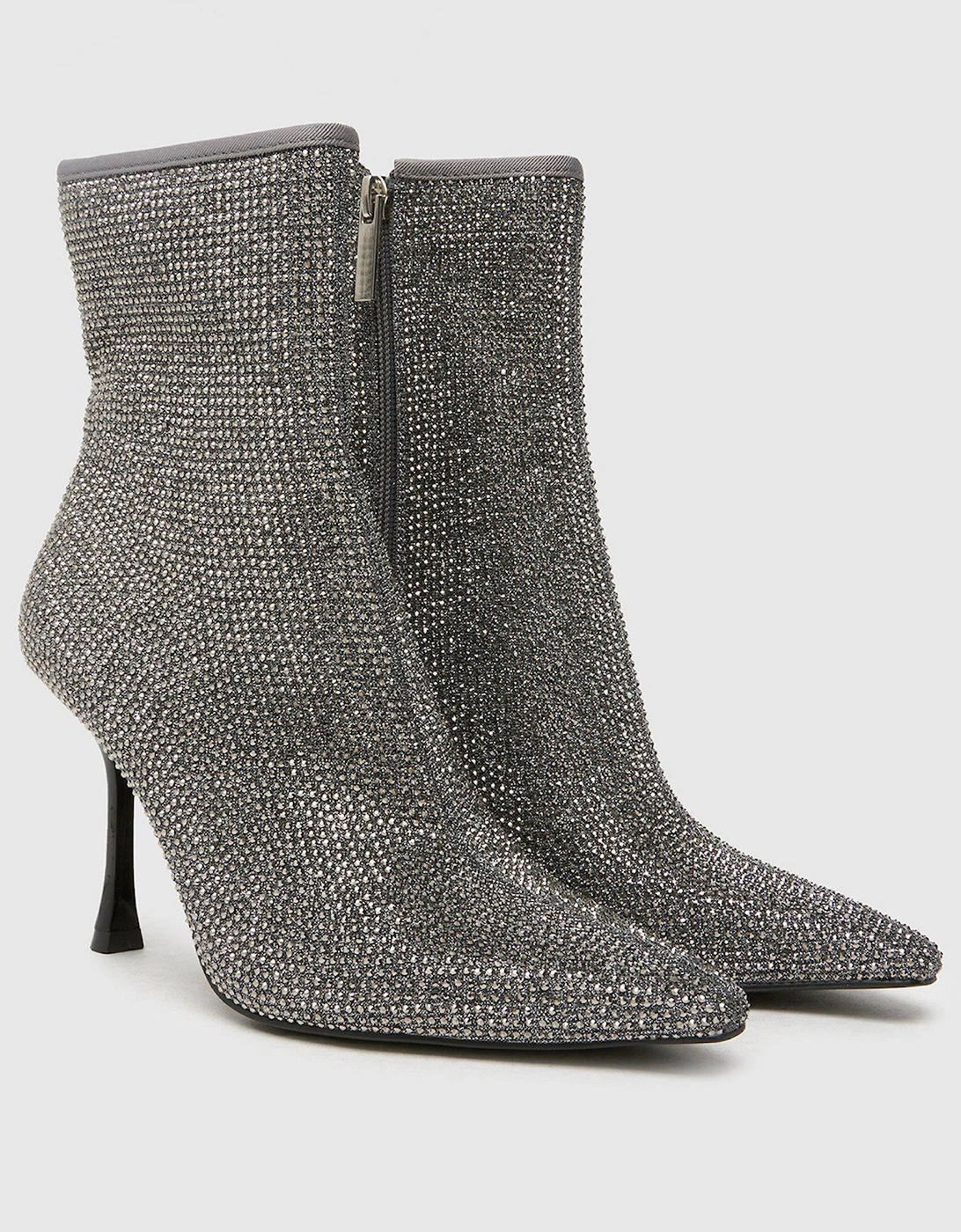 Brianna Embellished Ankle Boot - Silver