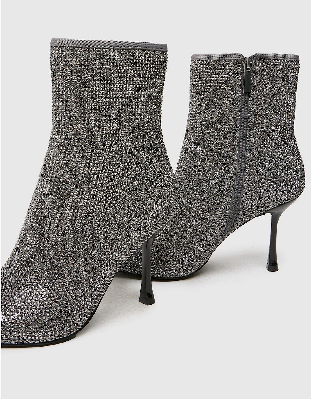 Brianna Embellished Ankle Boot - Silver