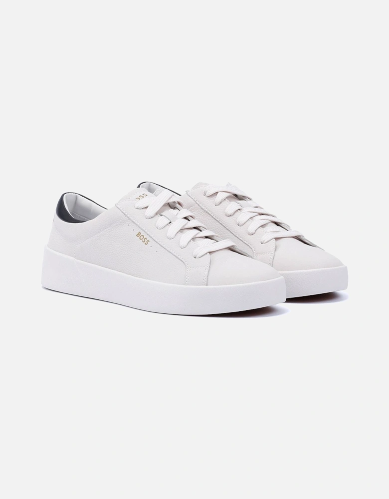 Boss Belwar Tennis Tumble Leather Men's White Trainers