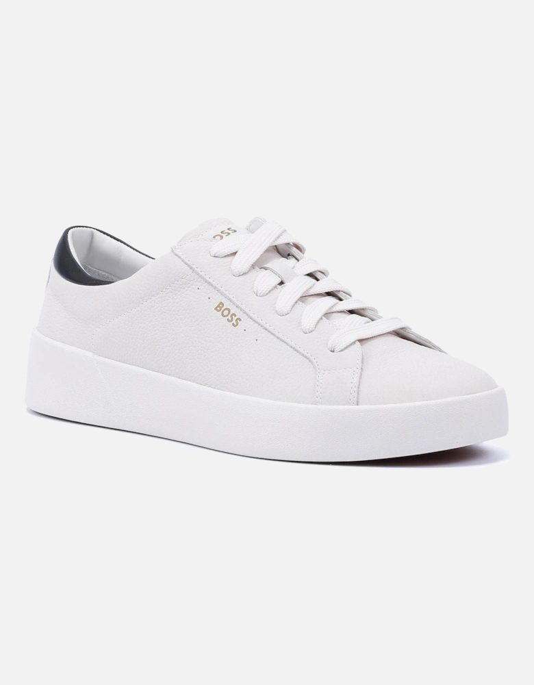 Boss Belwar Tennis Tumble Leather Men's White Trainers