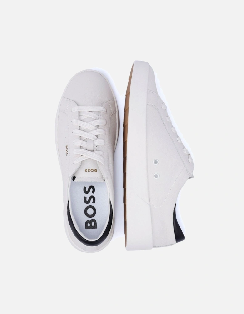 Boss Belwar Tennis Tumble Leather Men's White Trainers