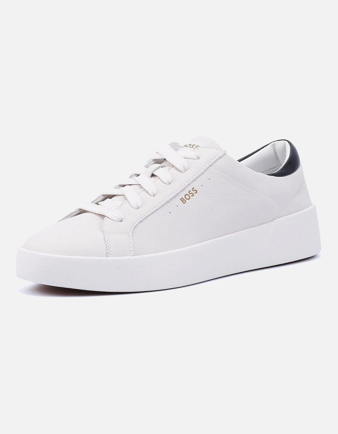 Boss Belwar Tennis Tumble Leather Men's White Trainers