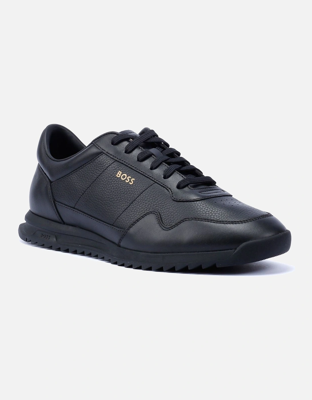 Boss Zayn Low Leather Men's Black/Gold Trainers