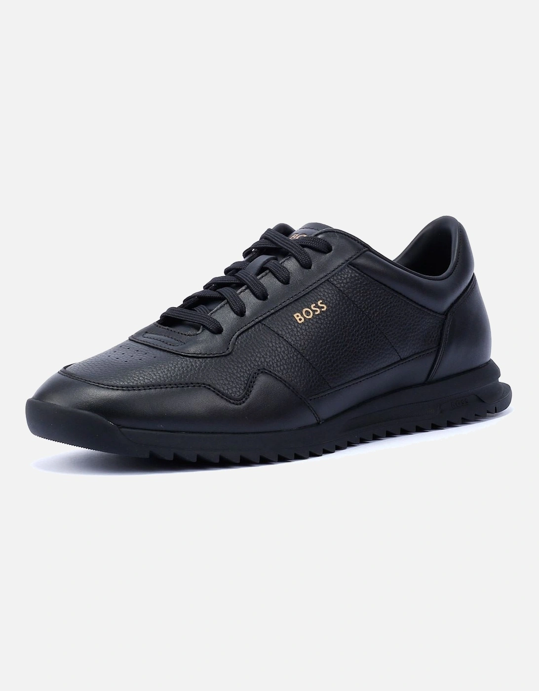 Boss Zayn Low Leather Men's Black/Gold Trainers