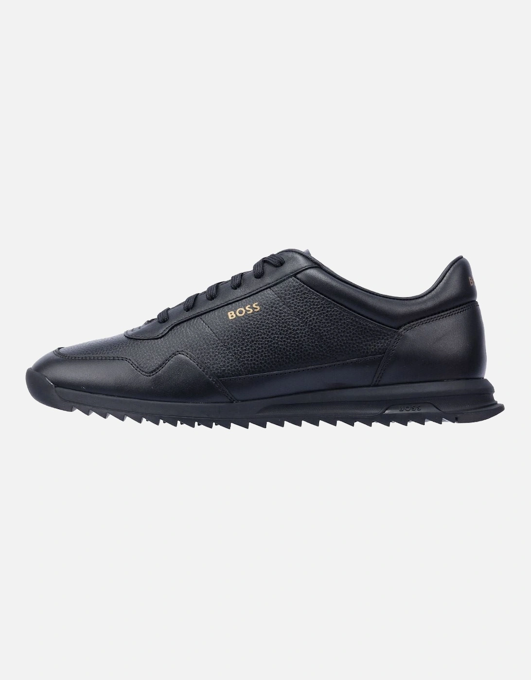 Boss Zayn Low Leather Men's Black/Gold Trainers