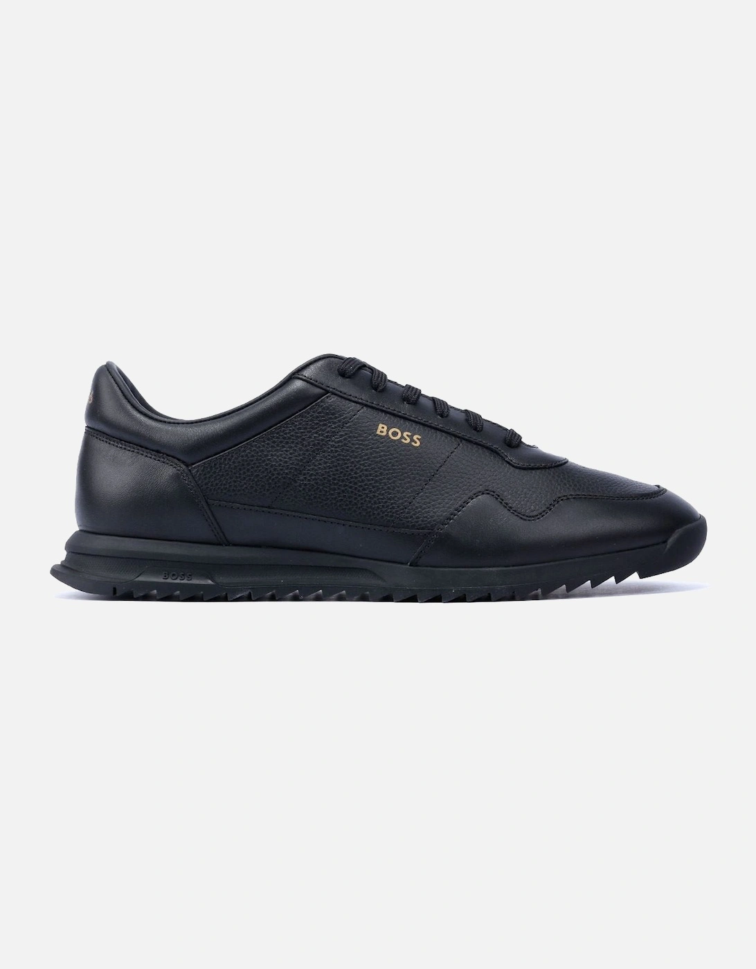 Boss Zayn Low Leather Men's Black/Gold Trainers