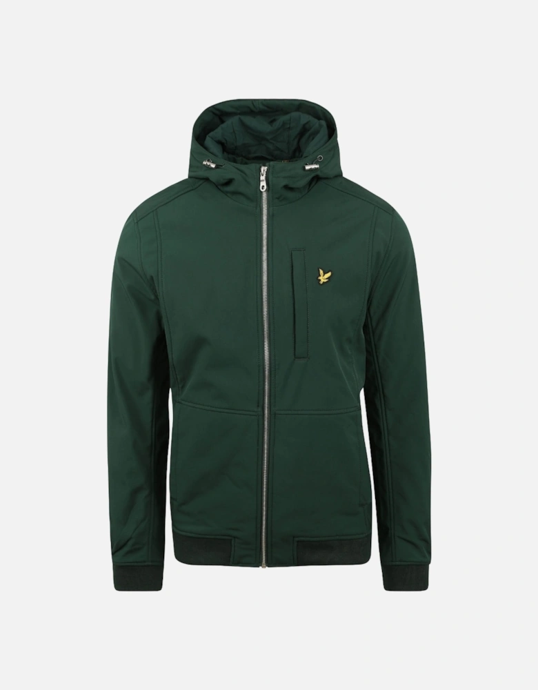 Lyle & Scott Branded Logo Dark Green Hooded Softshell Jacket