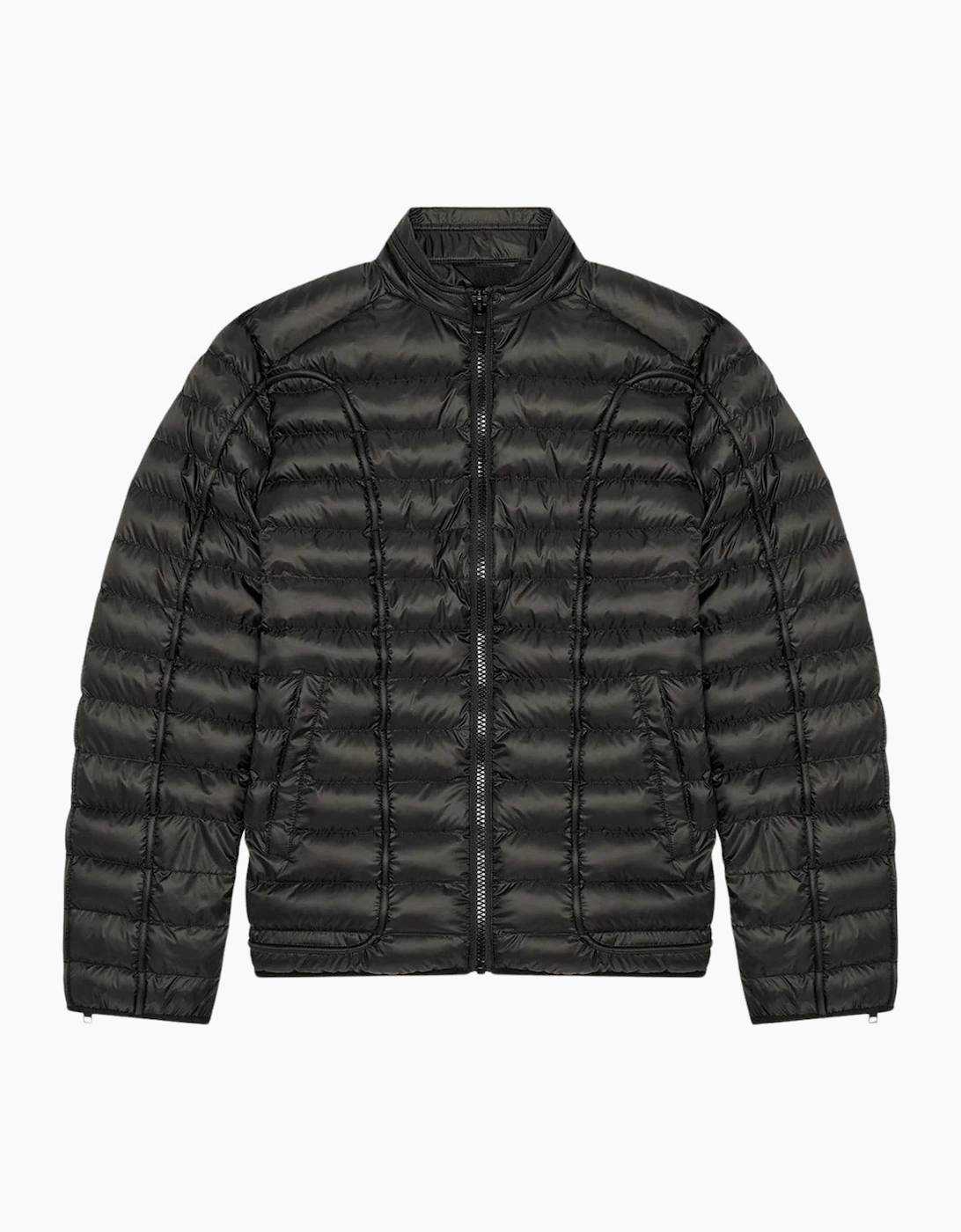 Men's Diesel Plain Black Padded Jacket - Black/Black - Size: 40/Regular