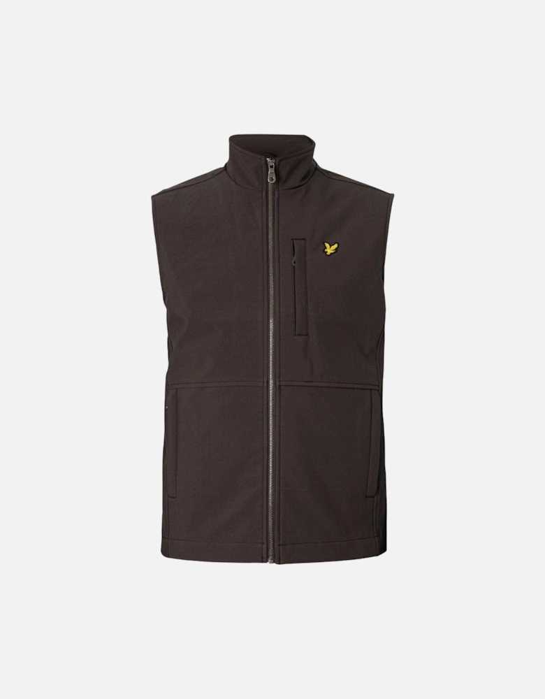 Lyle & Scott Branded Logo Softshell Dark Grey Gilet Jacket