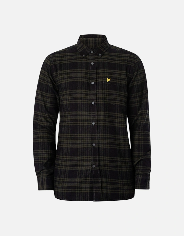 Lyle & Scott Long Sleeve Mountain Moss Green Checkered Flannel Shirt