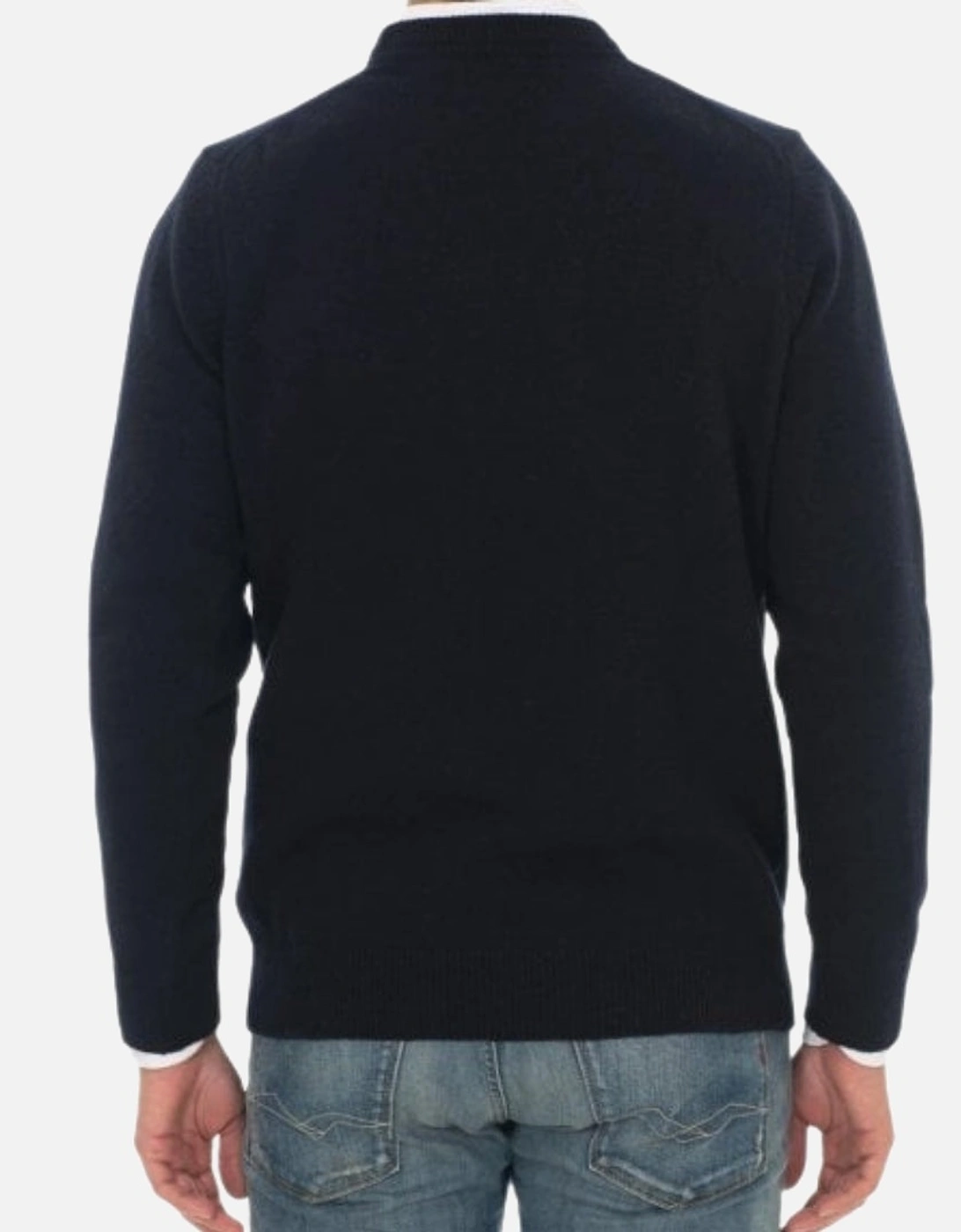 Lyle & Scott Lambswool Knitted Dark Navy Blue Sweater