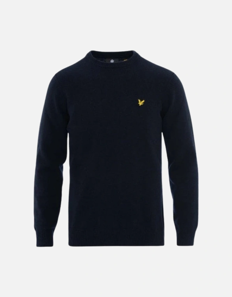 Lyle & Scott Lambswool Knitted Dark Navy Blue Sweater