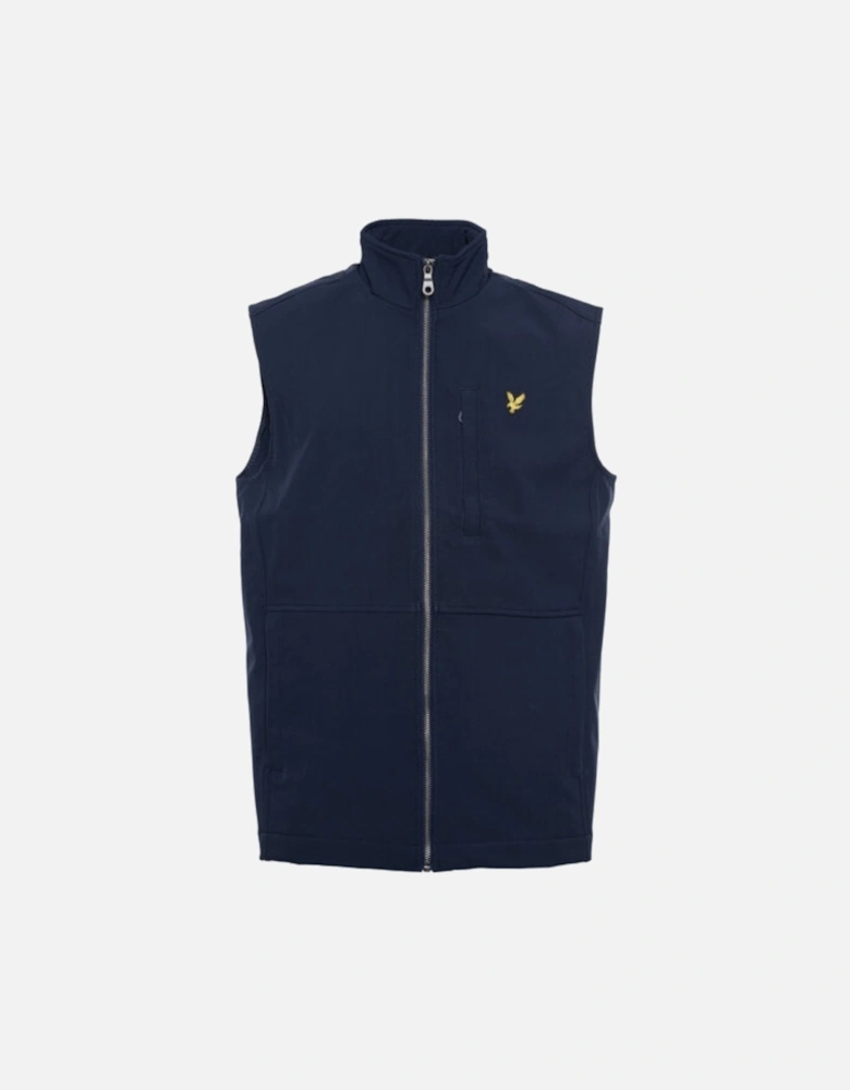 Lyle & Scott Branded Logo Softshell Navy Blue Gilet Jacket